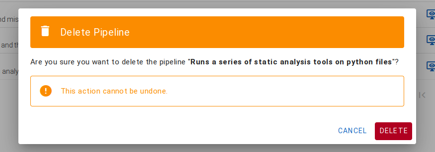 Pipeline Deletion Confirmation