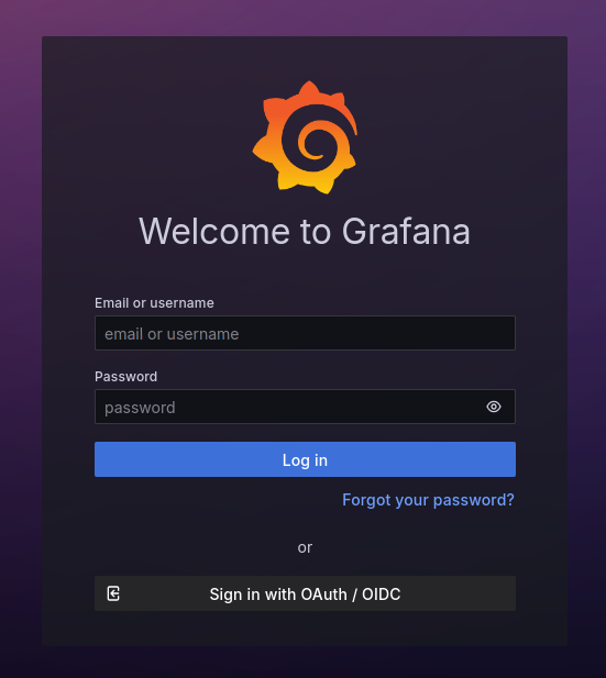 Grafana login