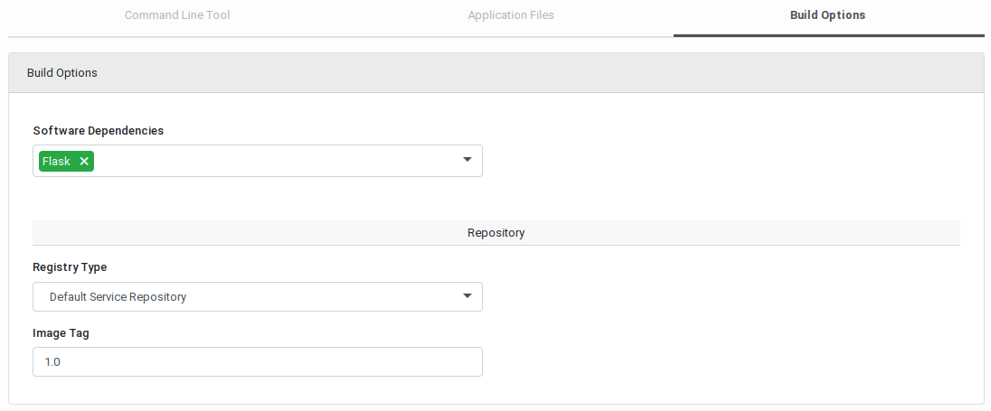 Build Options Tab