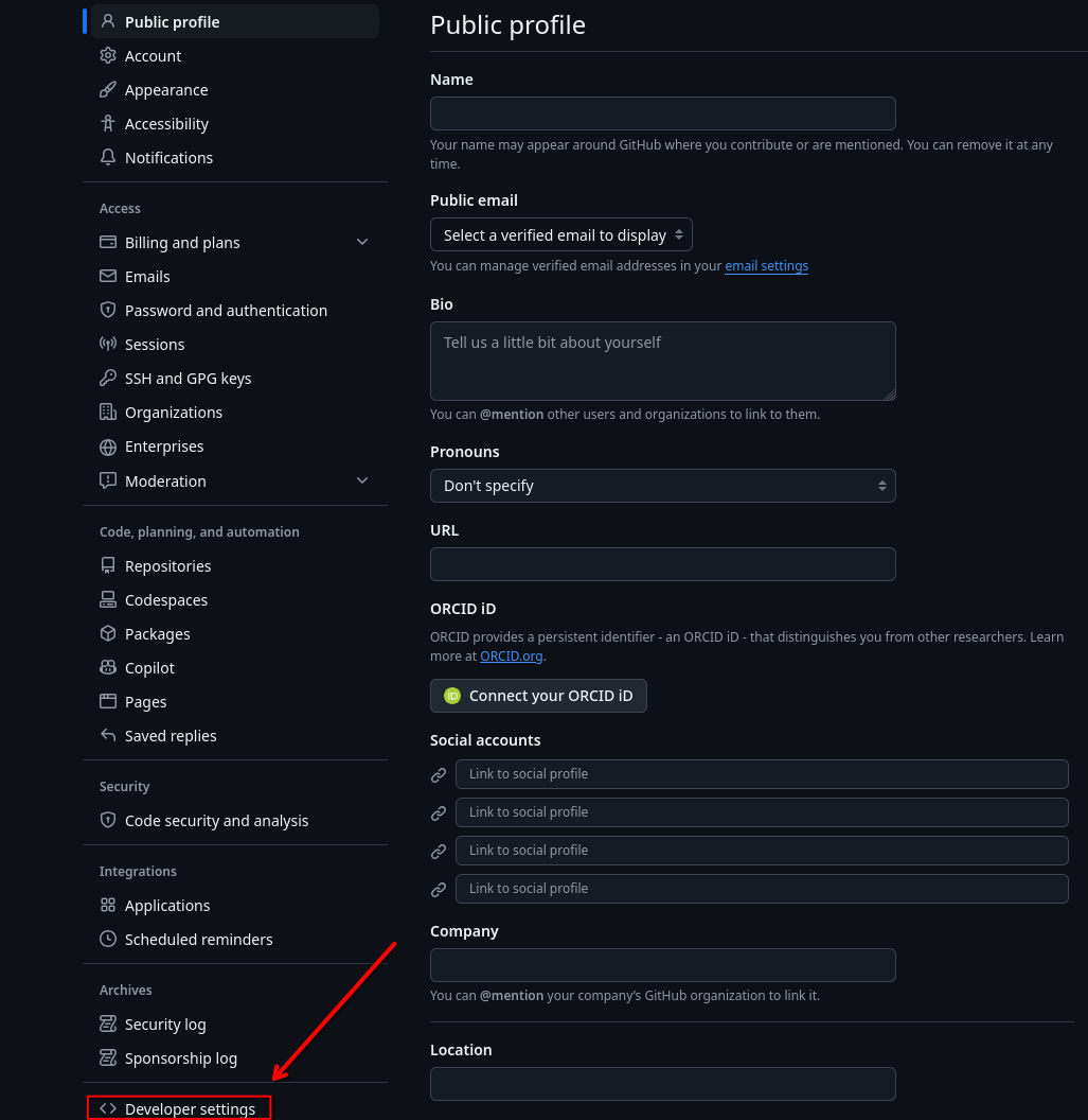 Profile Settings